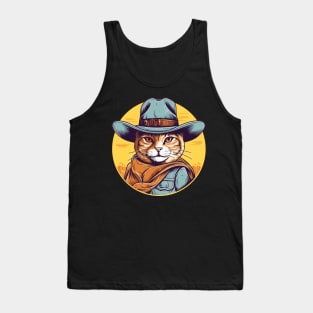 Funny Cat Cowboy Cowgirl Meow Howdy Meowdy Tank Top